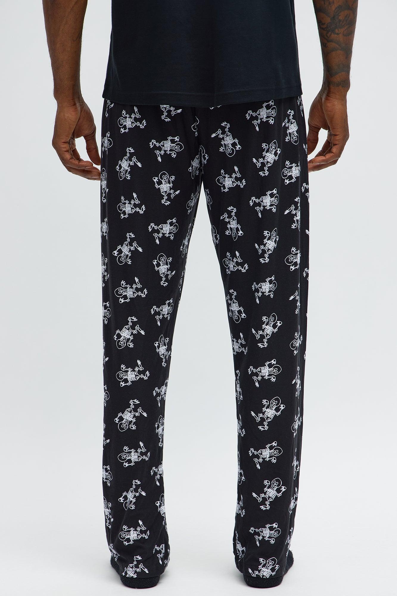 Skeleton Boogie Halloween Lounge Pants - Black/White Male Product Image
