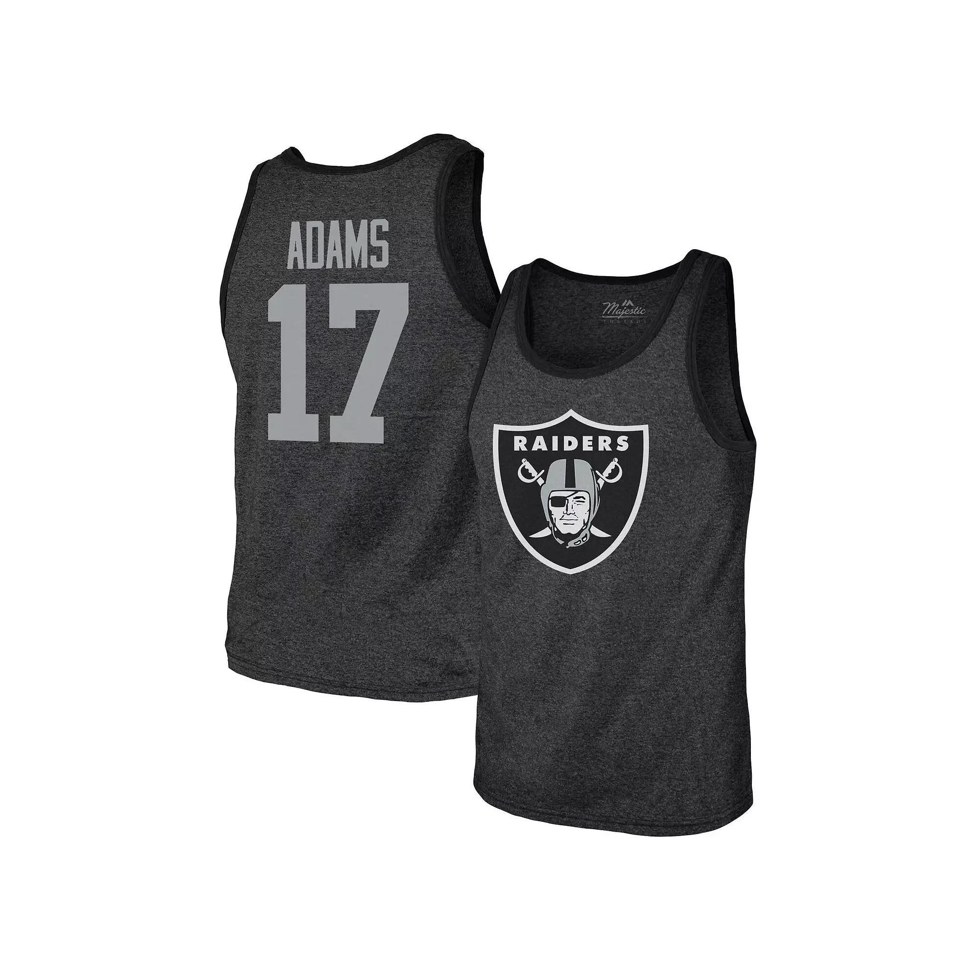 Men's Majestic Threads Davante Adams Black Las Vegas Raiders Name & Number Tri-Blend Tank Top, Size: Small, Lvr Black Product Image