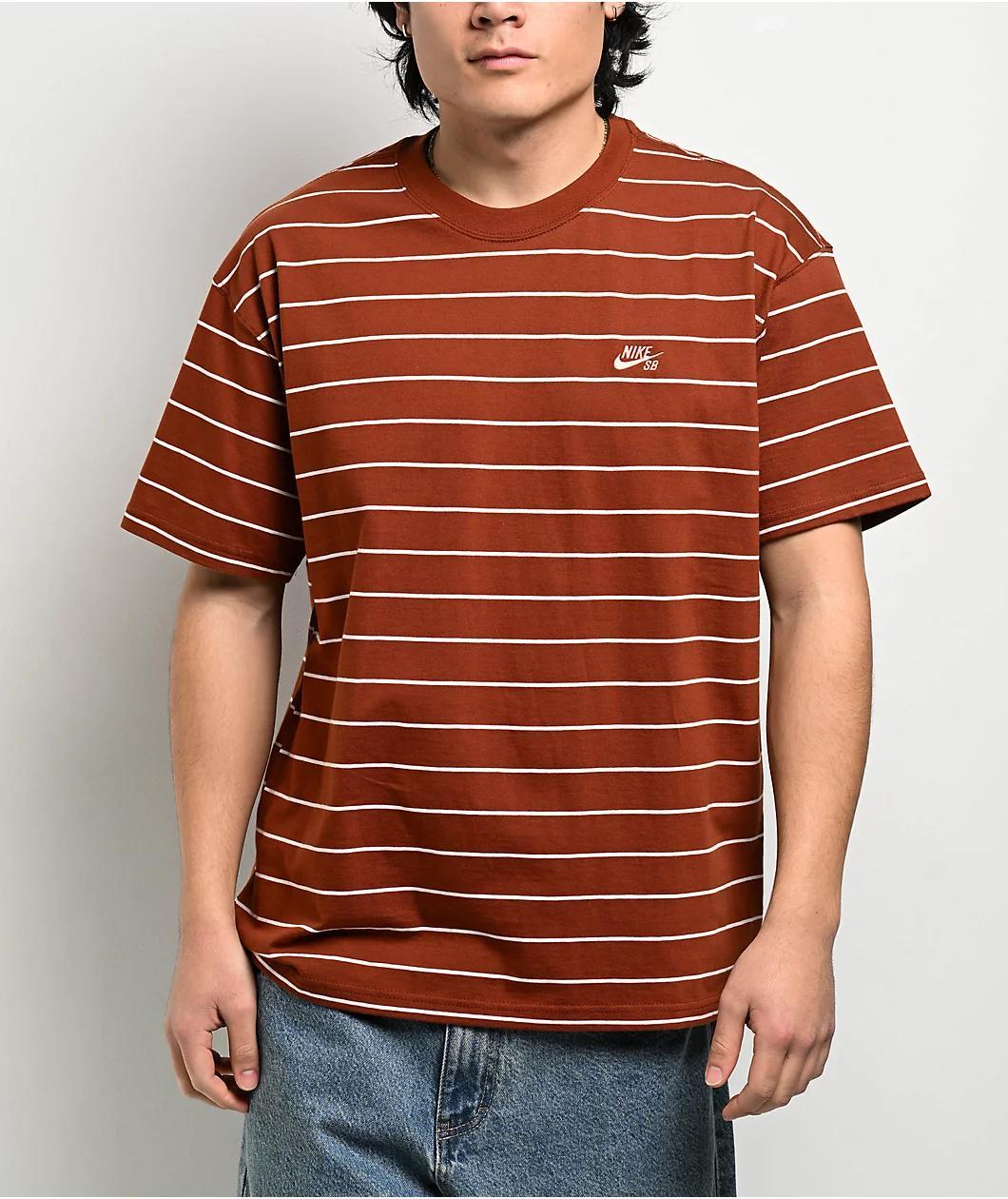Nike SB Max90 Striped Brown T-Shirt Product Image