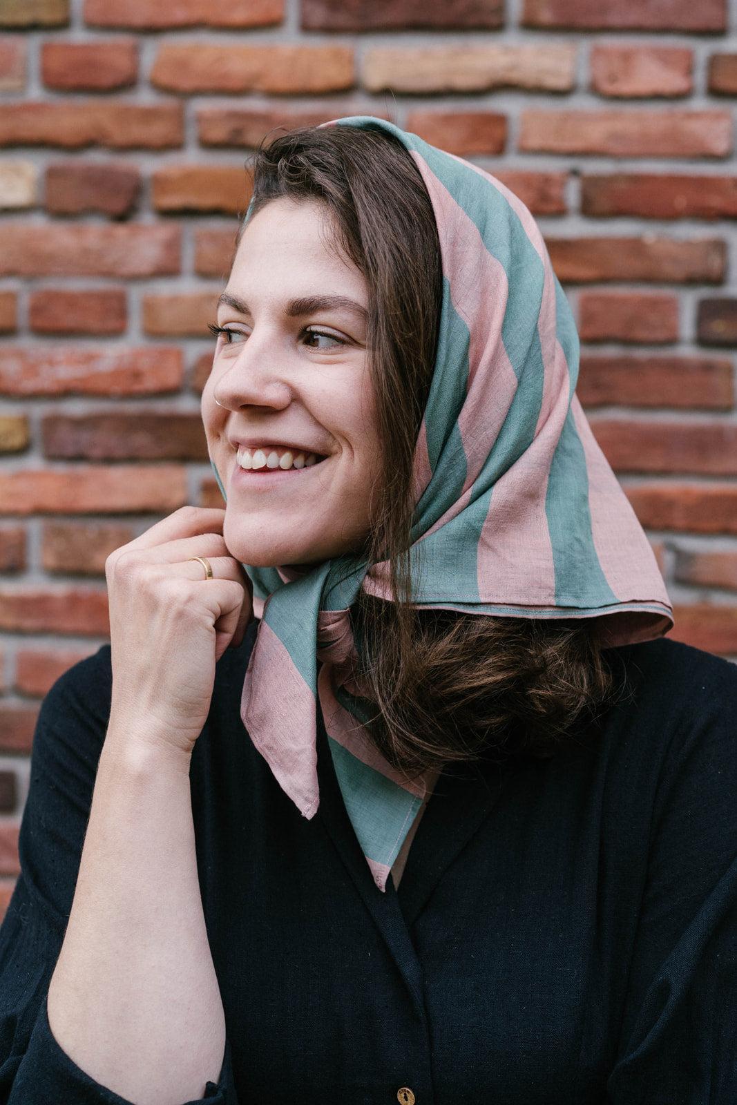 Candy striped cotton bandana Product Image