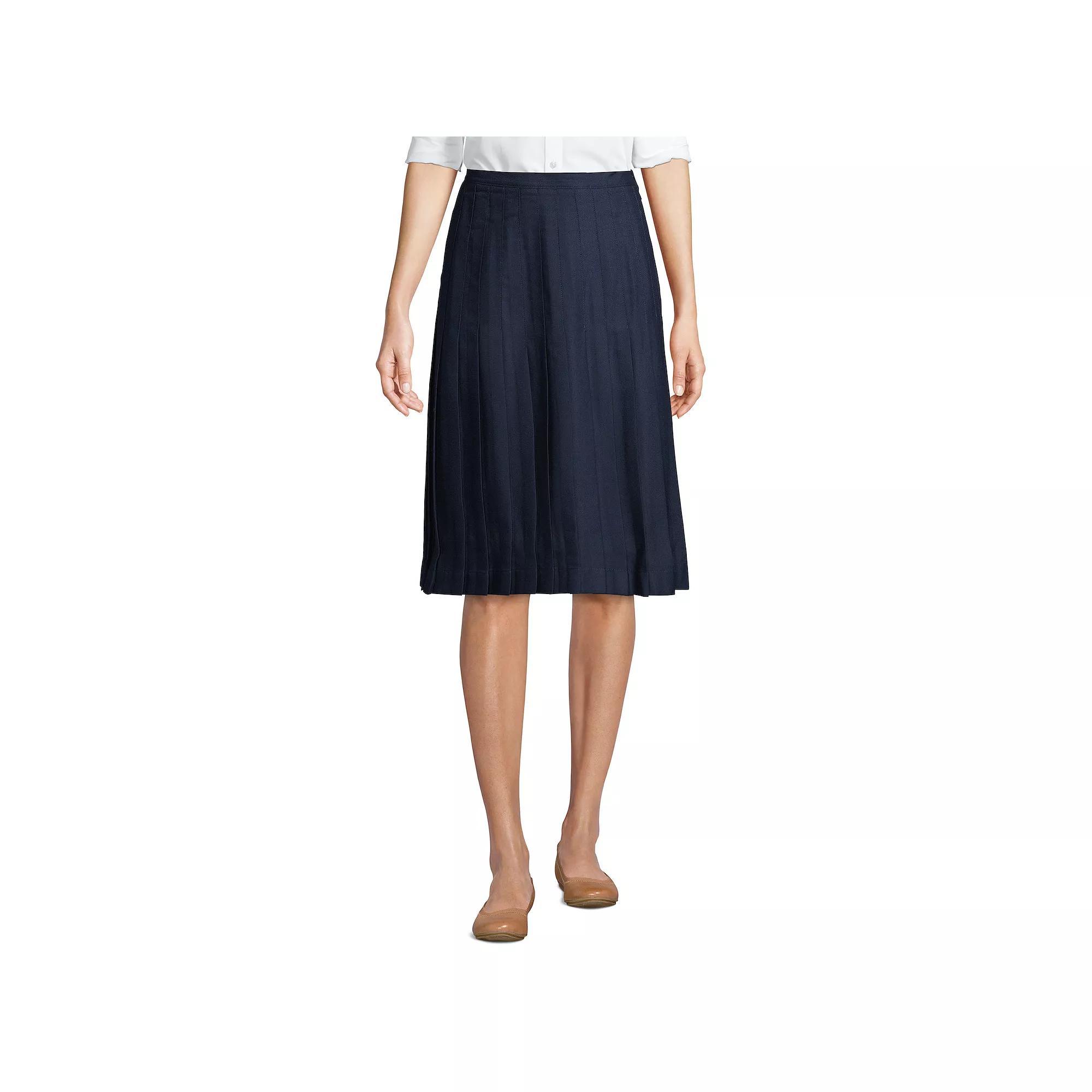 Women's Lands' End School Uniform Pleated Skirt, Size: 8, Classic Blue Product Image