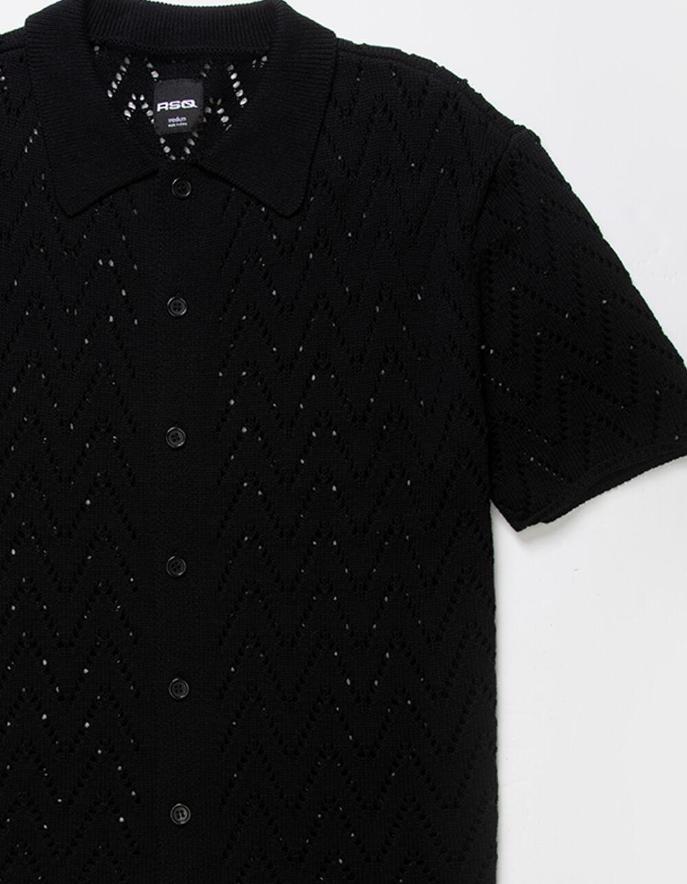 RSQ Mens Open Sweater Button Up Shirt - BLACK Product Image