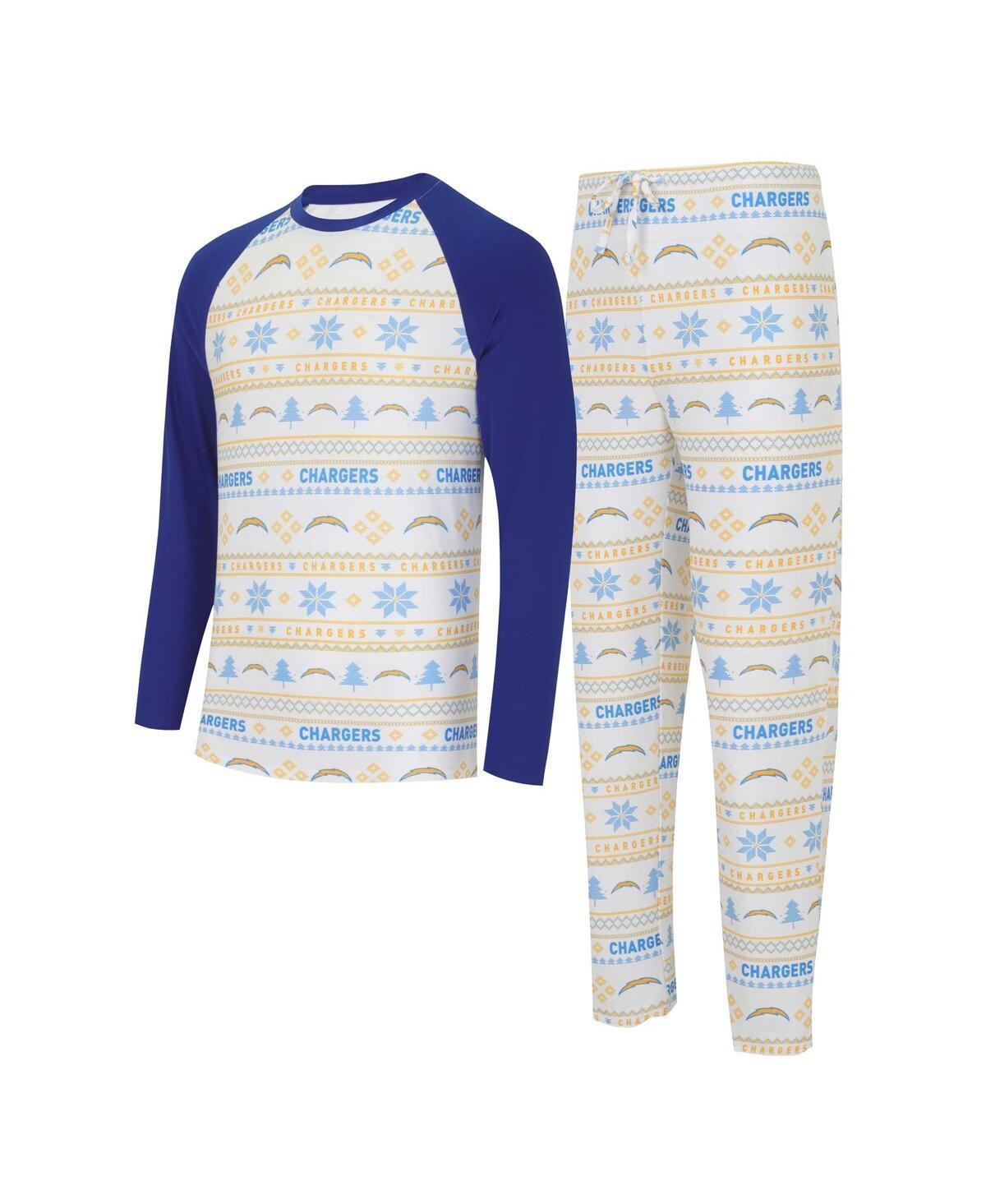 Mens Concepts Sport /Powder Blue Los Angeles Chargers TinselRaglan Long Sleeve T-Shirt & Pants Sleep Set Product Image