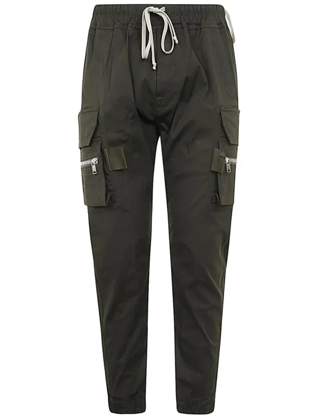 RICK OWENS Gray Porterville Leather Pants In Green Product Image