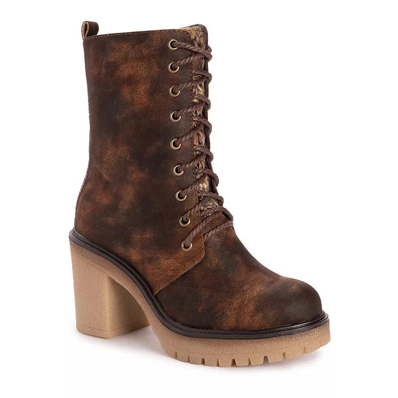 MUK LUKS Riser Jazz Women's Combat Boots, Size: 9.5, Houndsto Black Product Image