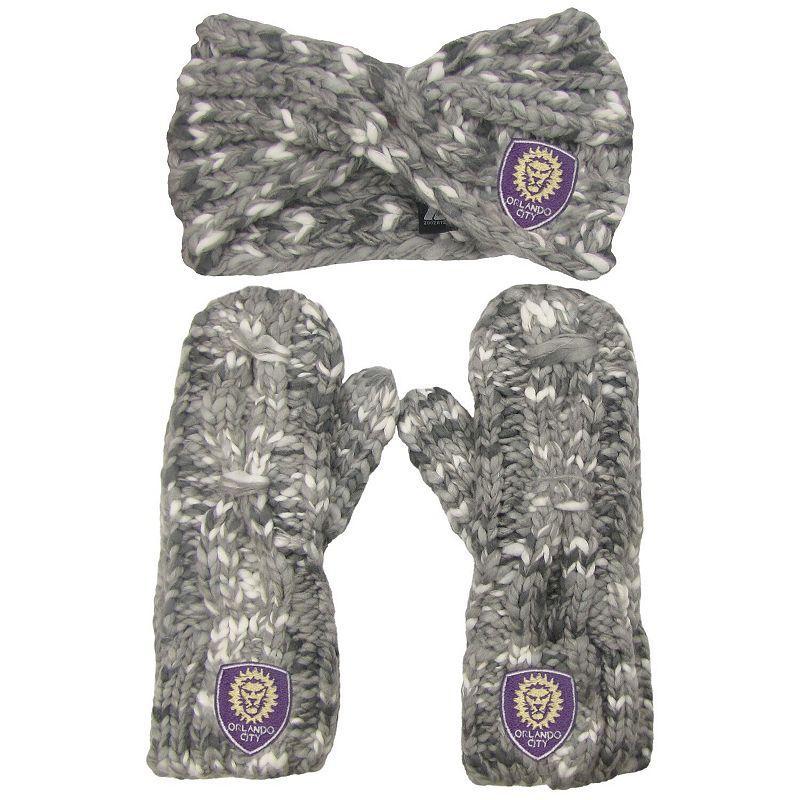 Womens ZooZatz Orlando City SC Marled Headband and Mittens Set Product Image