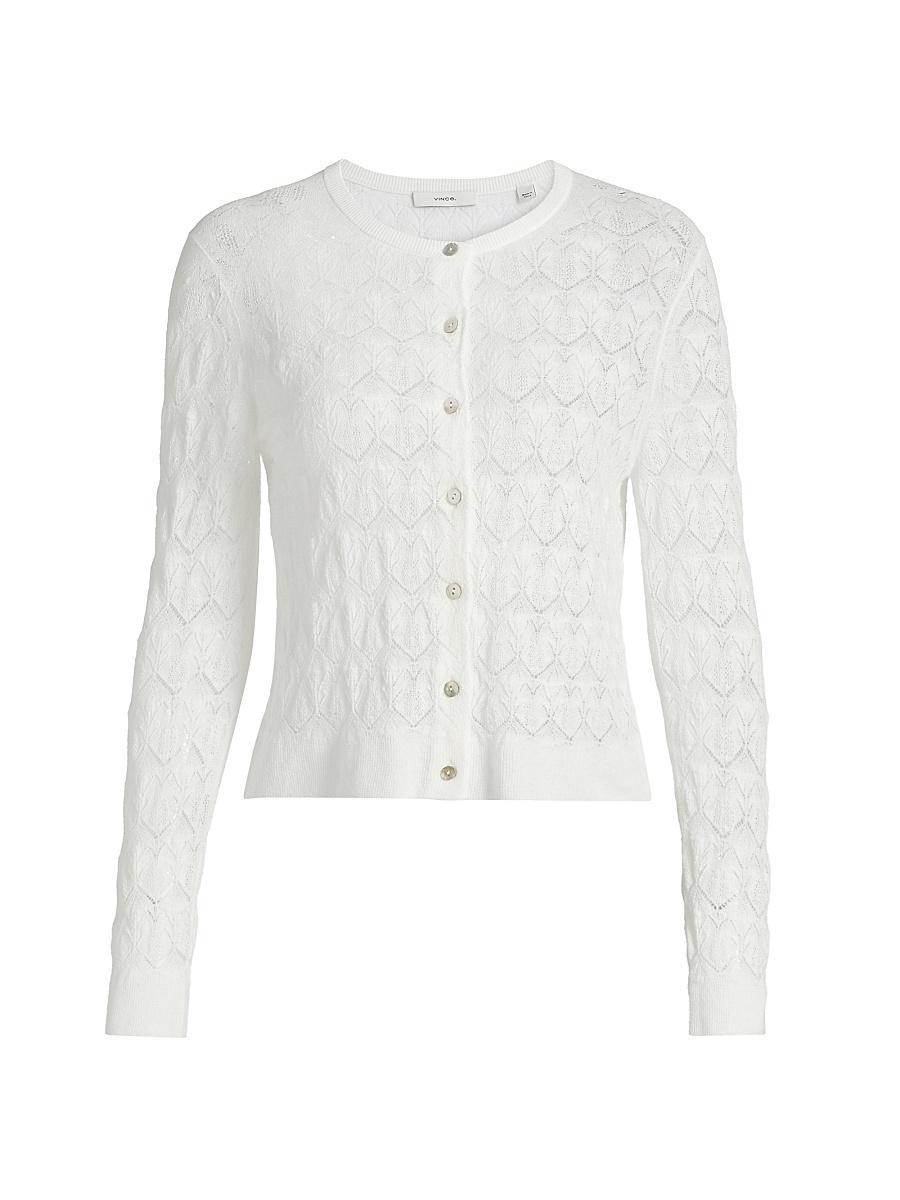 Womens Cotton Lace Cardigan Product Image
