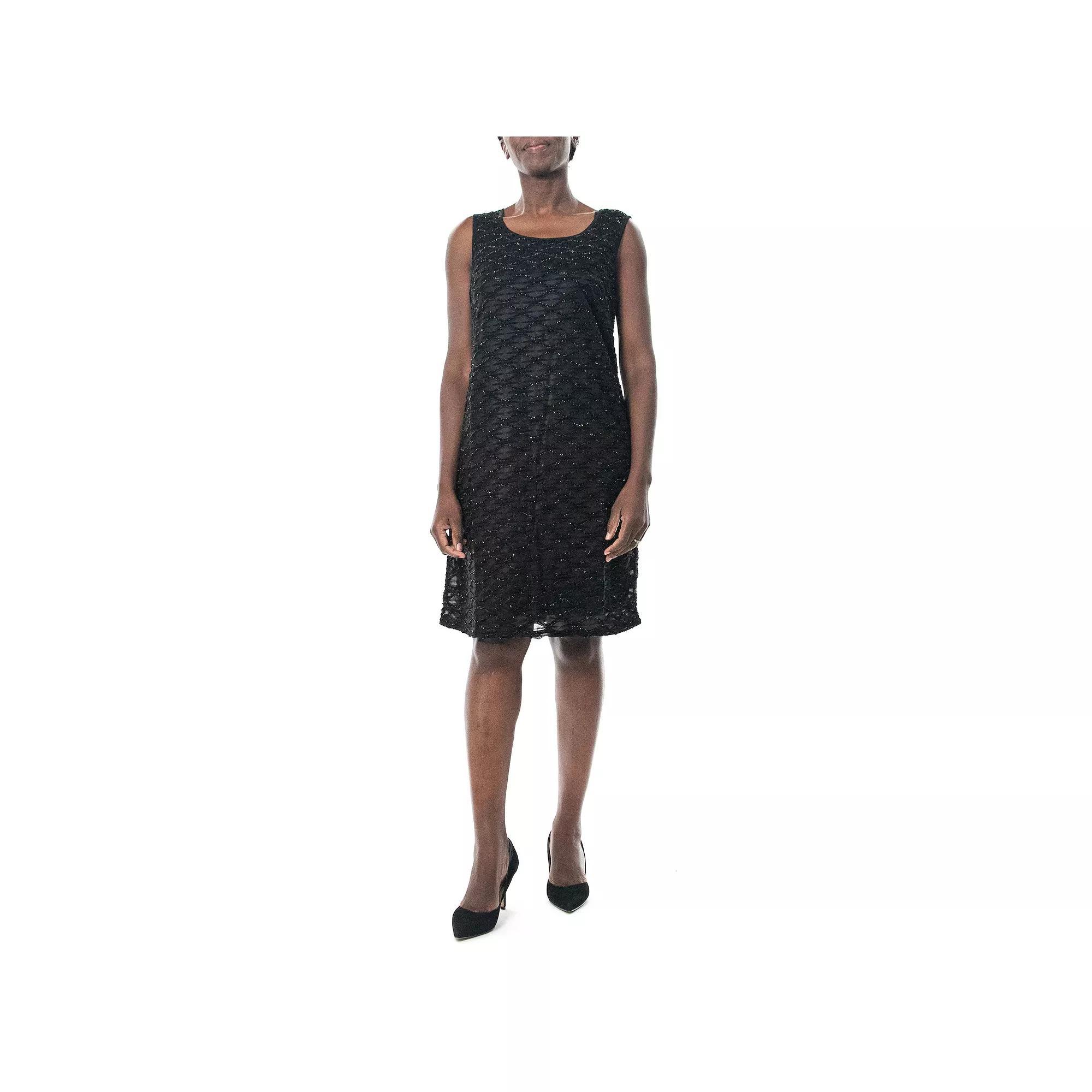 Womens Nina Leonard Jewelneck Sleeveless Sheath Dress Product Image