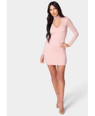 Bebe Womens Choker Neck Mini Dress Product Image