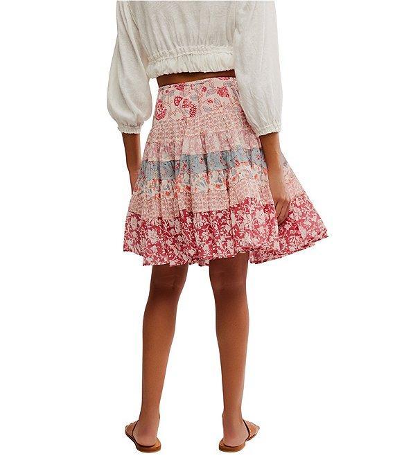 Free People Many Layers Mixed Floral Print Low Rise Tiered Skirt Product Image