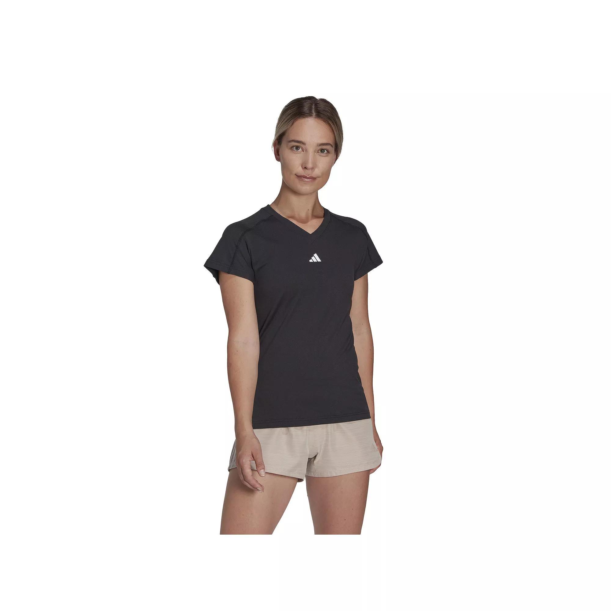 Women's adidas AEROREADY Train Essentials Minimal Tee, Size: XX Small, Black Product Image