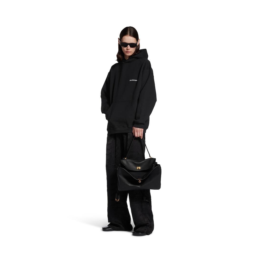 Balenciaga Back Hoodie Regular Fit in Black Product Image