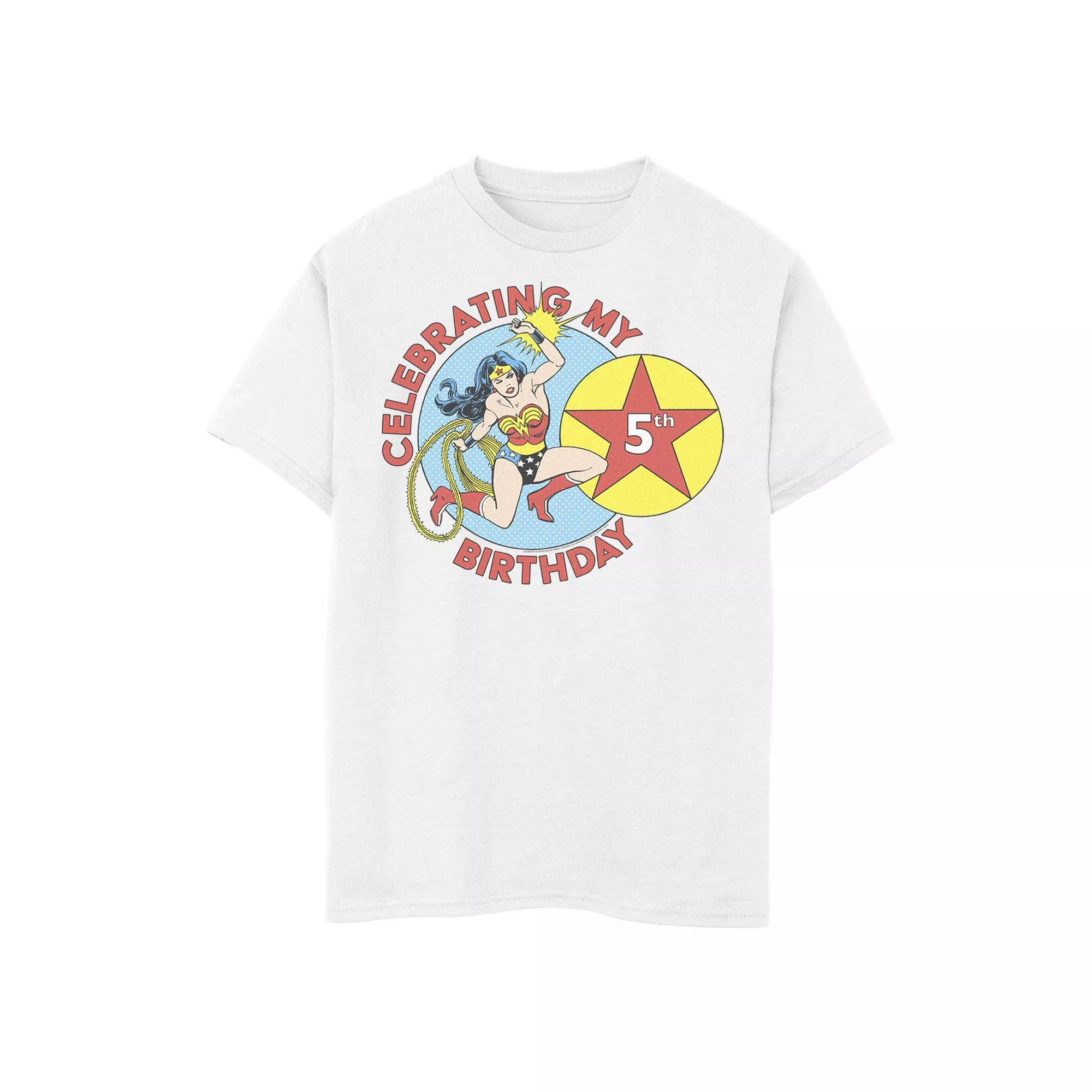 Boys 8-20 DC Comics Wonder Woman Celebrating My 5th Birthday Graphic Tee, Boys Product Image