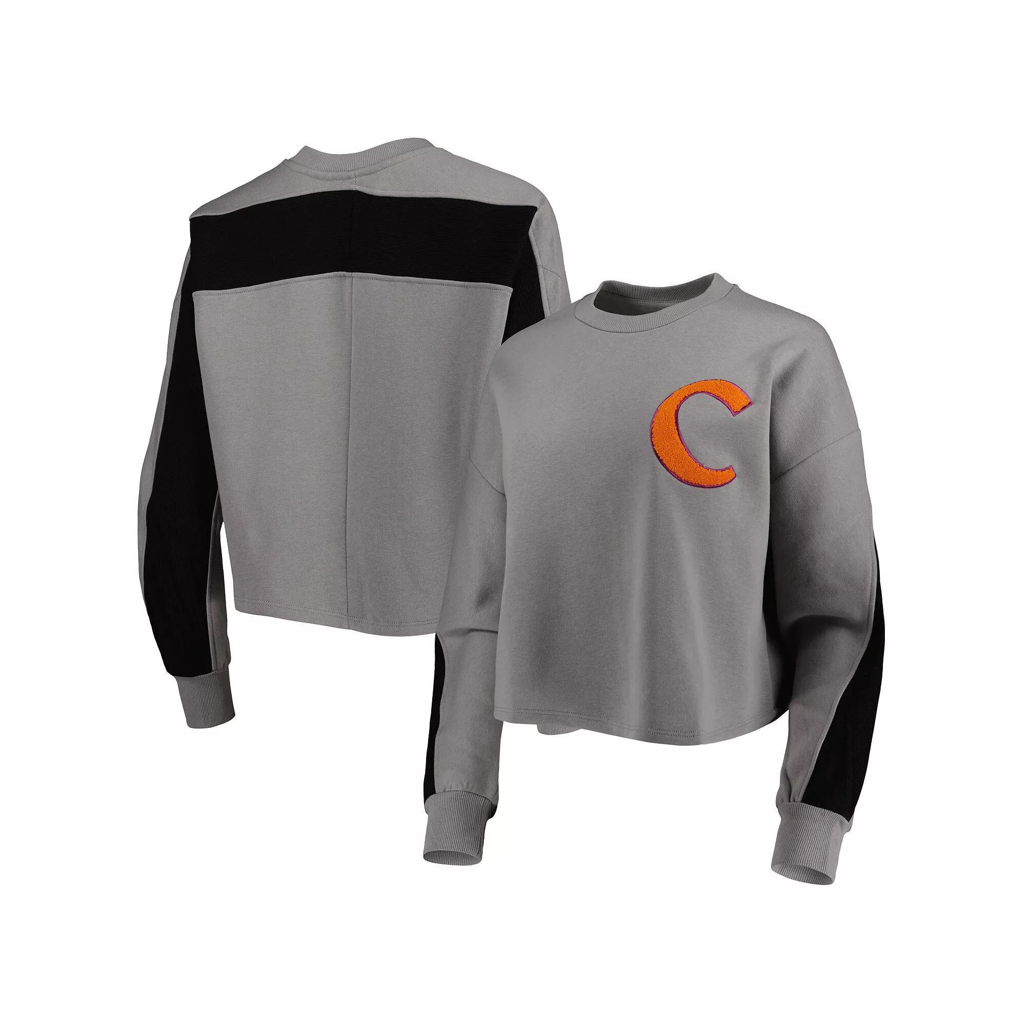 Women's Gameday Couture Gray Clemson Tigers Back To Reality Colorblock Pullover Sweatshirt, Size: 2XL, Grey Product Image