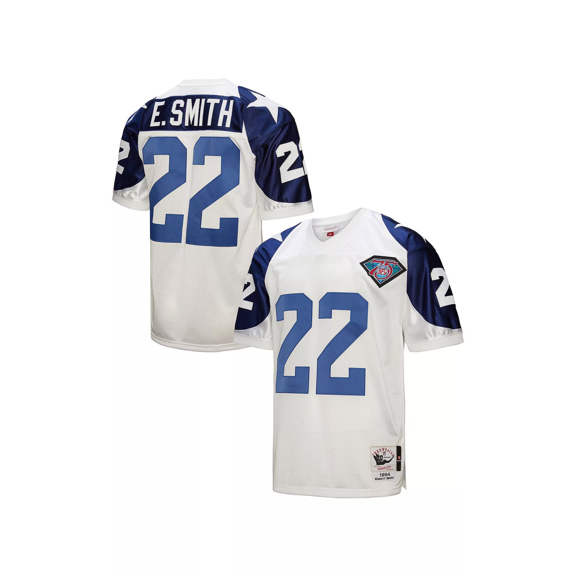 Men's Mitchell & Ness Emmitt Smith White Dallas Cowboys 1994 Authentic Throwback Retired Player Jersey, Size: 44 Product Image