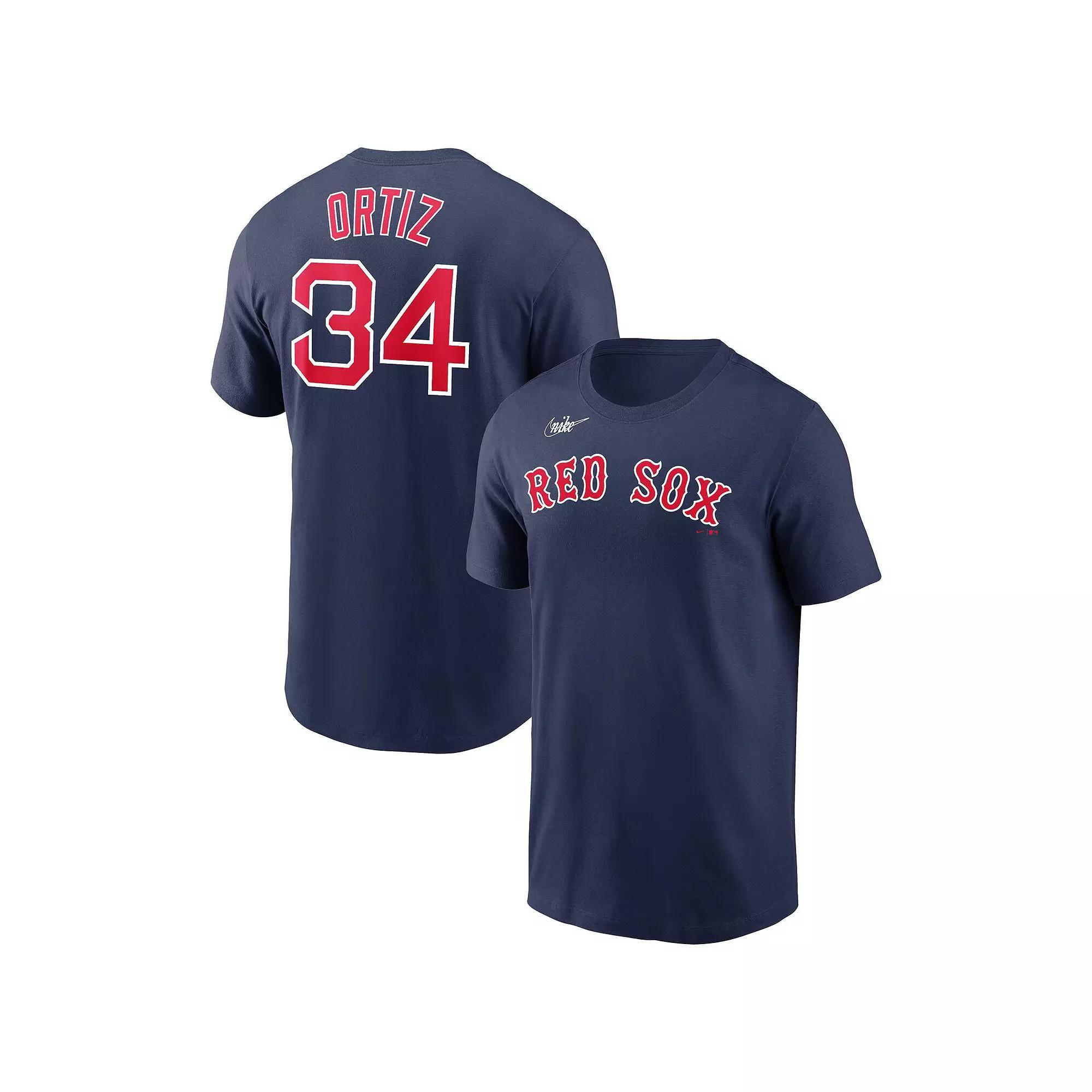 Men's Nike David Ortiz Navy Boston Red Sox Name & Number Logo T-Shirt, Size: XL, Blue Product Image