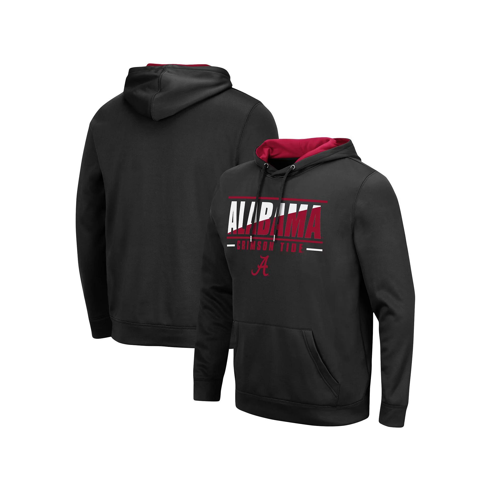 Men's Colosseum Black Wisconsin Badgers Slash Stack 2.0 Pullover Hoodie, Size: Small Product Image