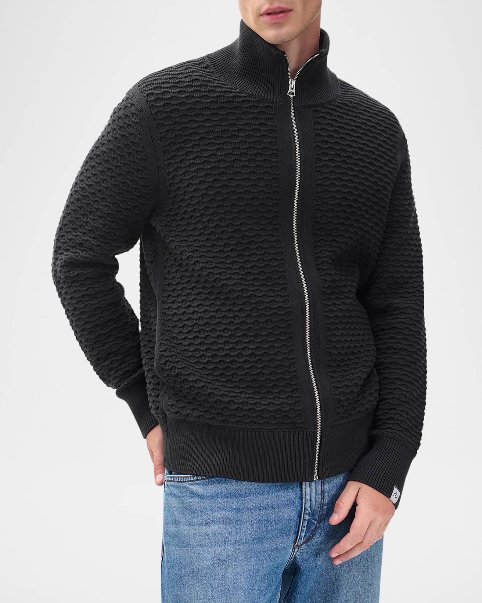 Men's Andrew Cotton Ottoman Full-Zip Sweater Product Image