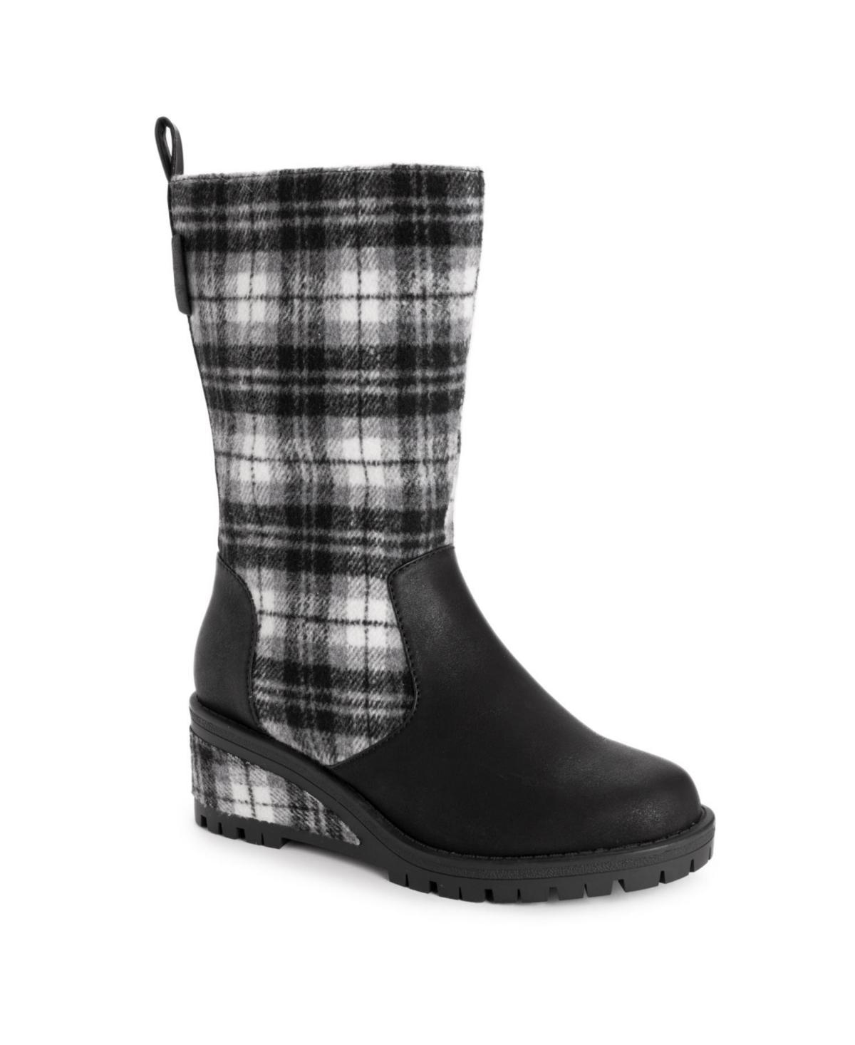 MUK LUKS Norway Floro Womens Wedge Boots Blue Product Image