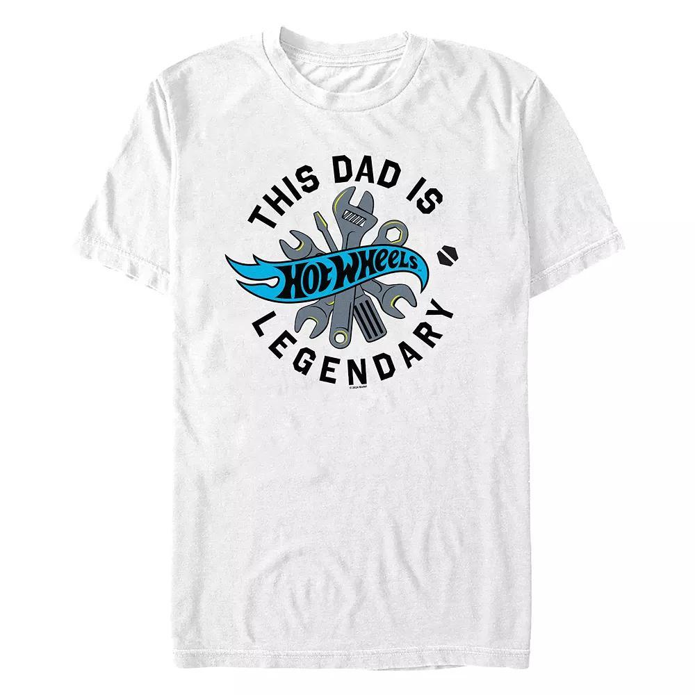 Men's Hot Wheels This Dad Is Legendary Graphic Tee, Size: Medium, White Product Image