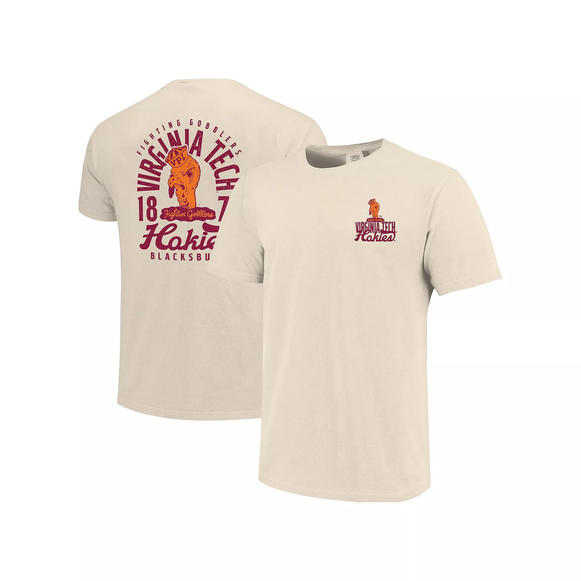 Men's Cream Virginia Tech Hokies Comfort Colors Mascot Overlay T-Shirt, Size: 2XL, Beige Product Image