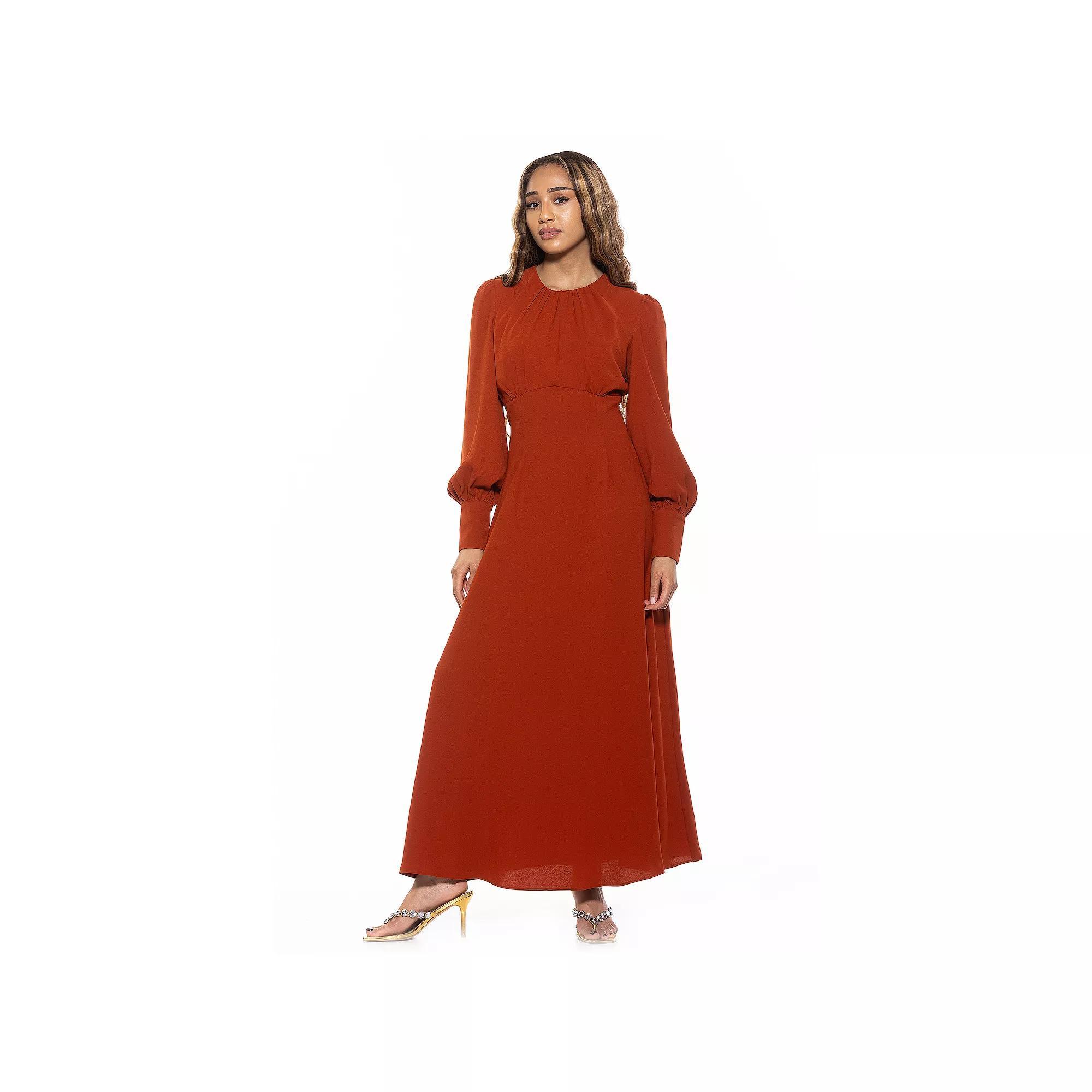 Women's ALEXIA ADMOR Yesenia Flowy Long Sleeve Maxi Dress, Size: 4, Beige Floral Product Image