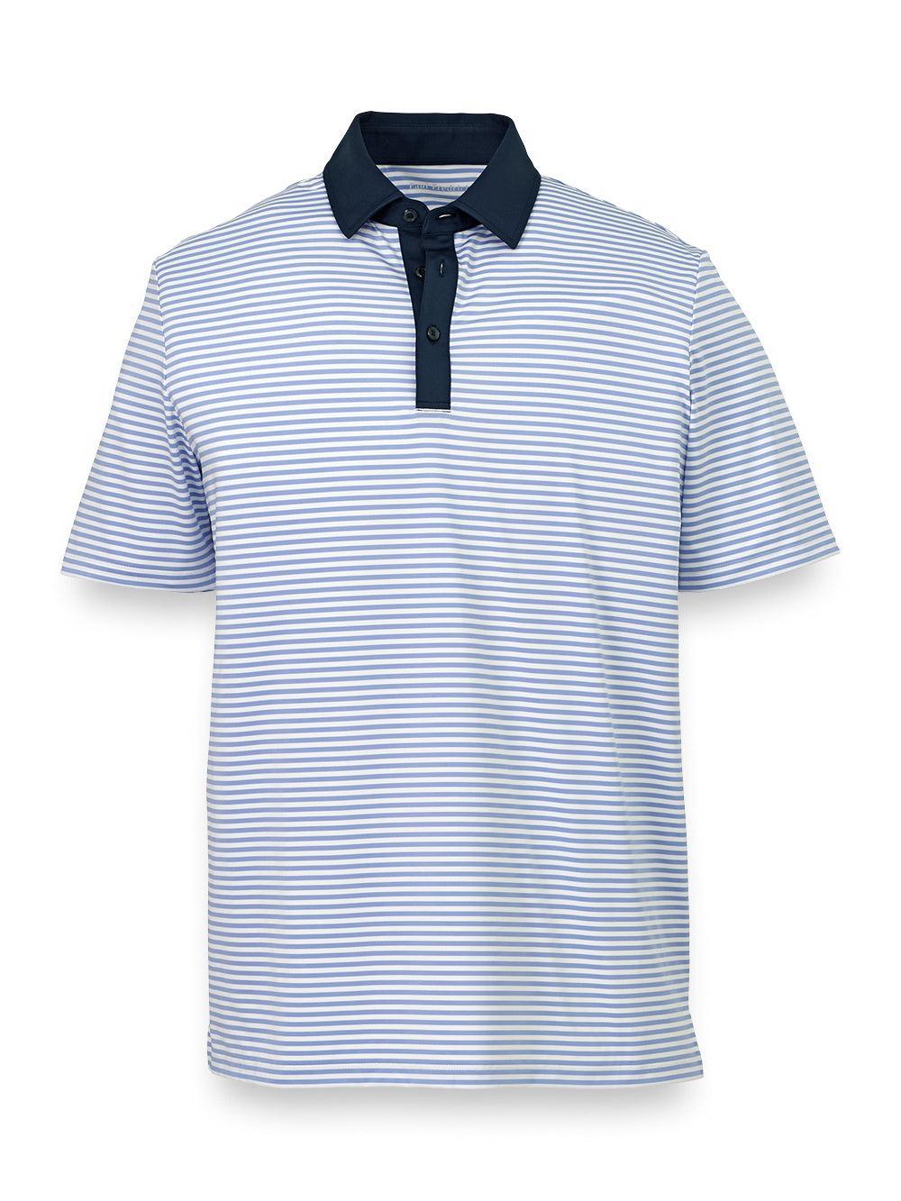 Performance Blend Three Button Polo - Sky Blue Product Image
