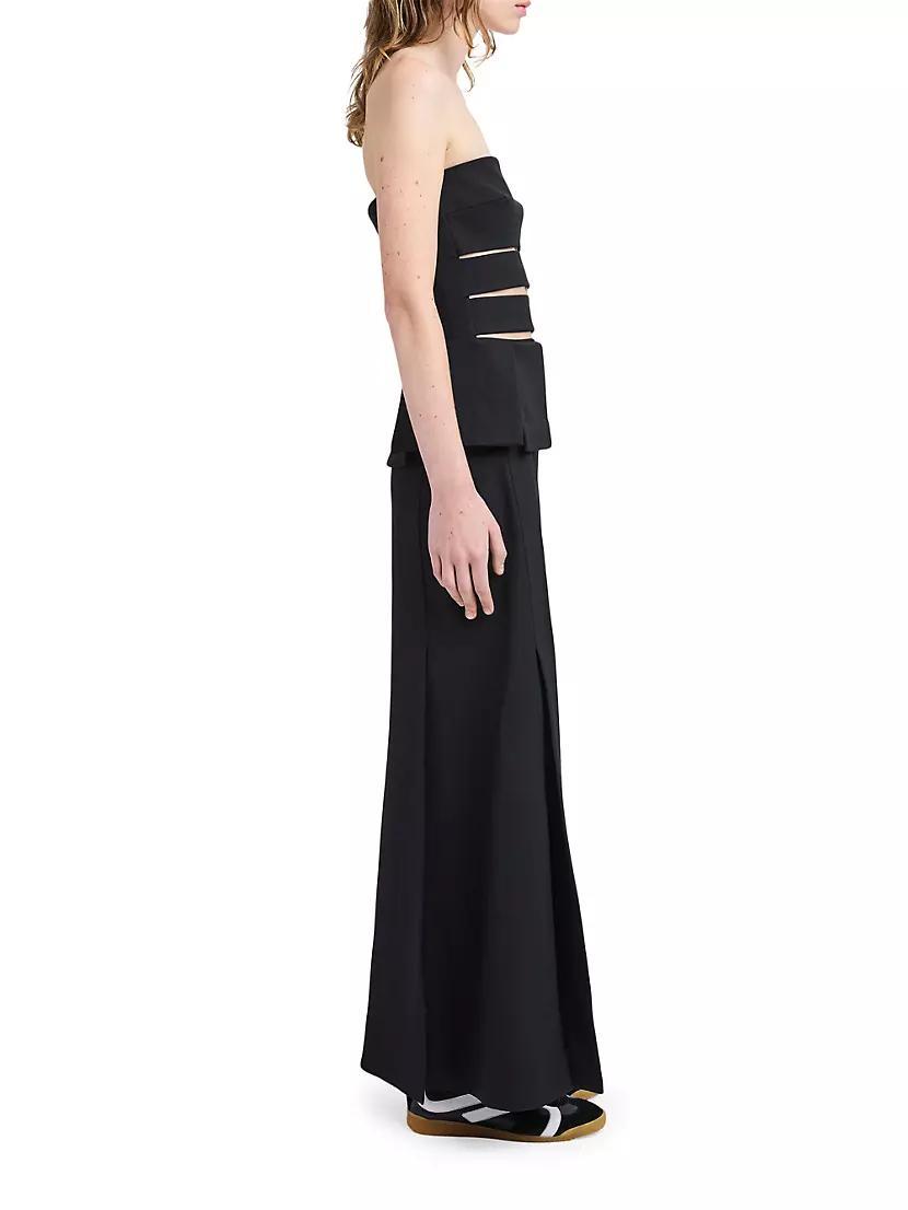 Wool-Blend Cut-Out Strapless Gown Product Image