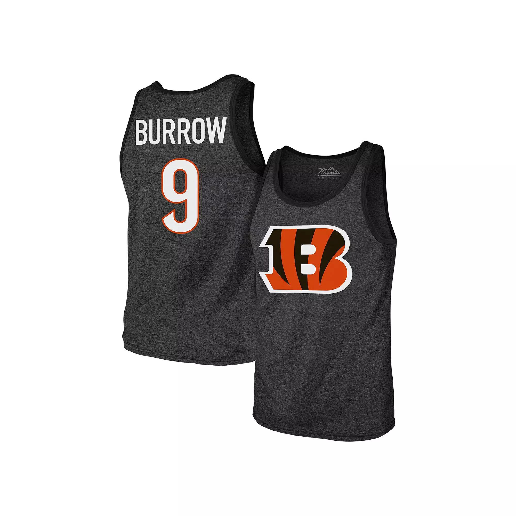 Mens Majestic Threads Joe Burrow Cincinnati Bengals Tri-Blend Player Name & Number Tank Top Product Image