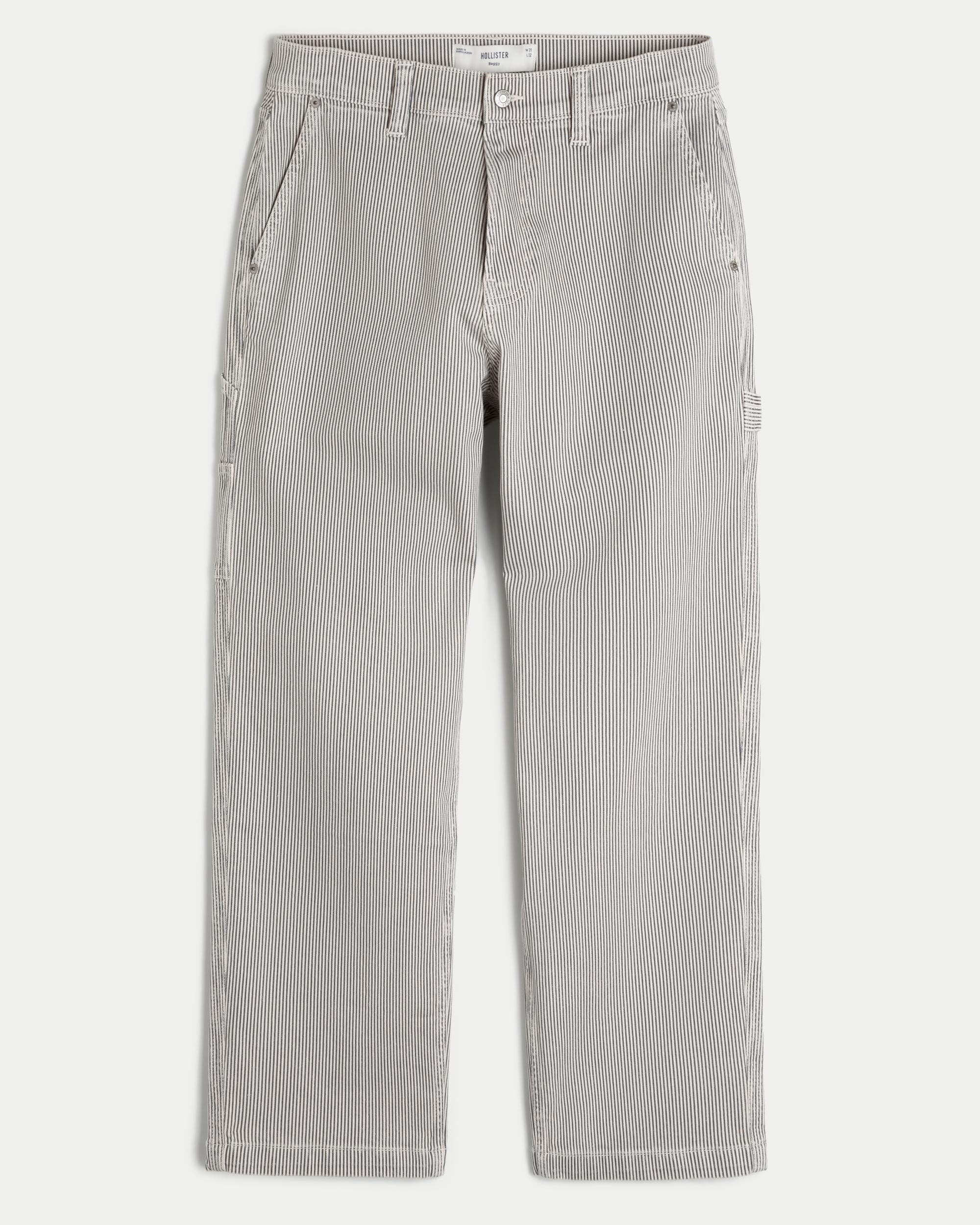 Railroad Stripe Baggy Painter Jeans Product Image