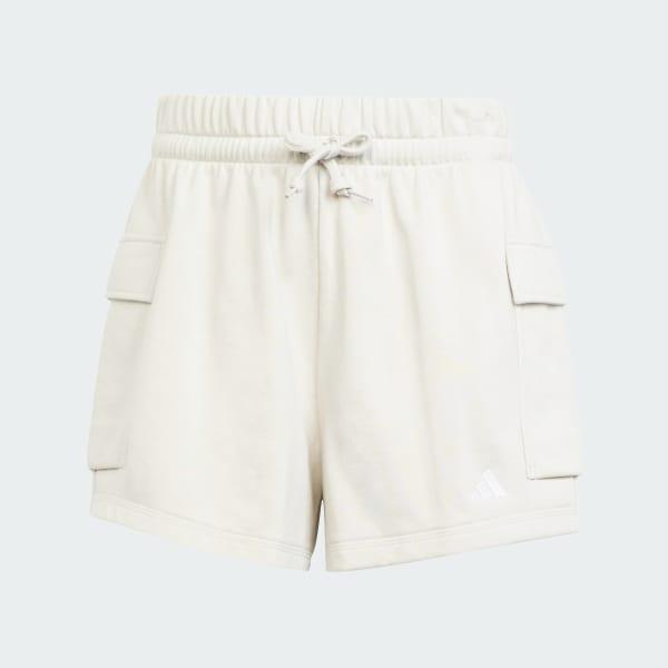 Women's adidas Essentials Small Logo Terry Sportswear Cargo Shorts, Size: XL, Bliss Purple Product Image