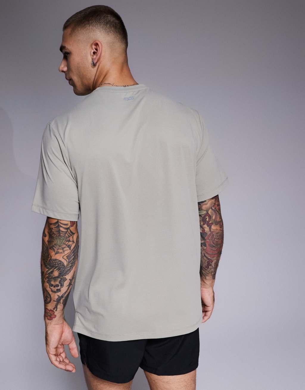 ASOS 4505 Icon training t-shirt with quick dry 2 pack in taupe and slate blue Product Image