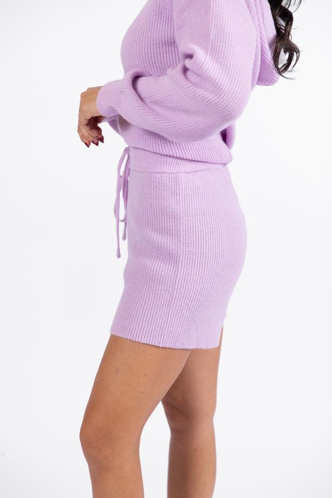 Cloud Chaser Lilac Sweater Knit Shorts FINAL SALE Product Image