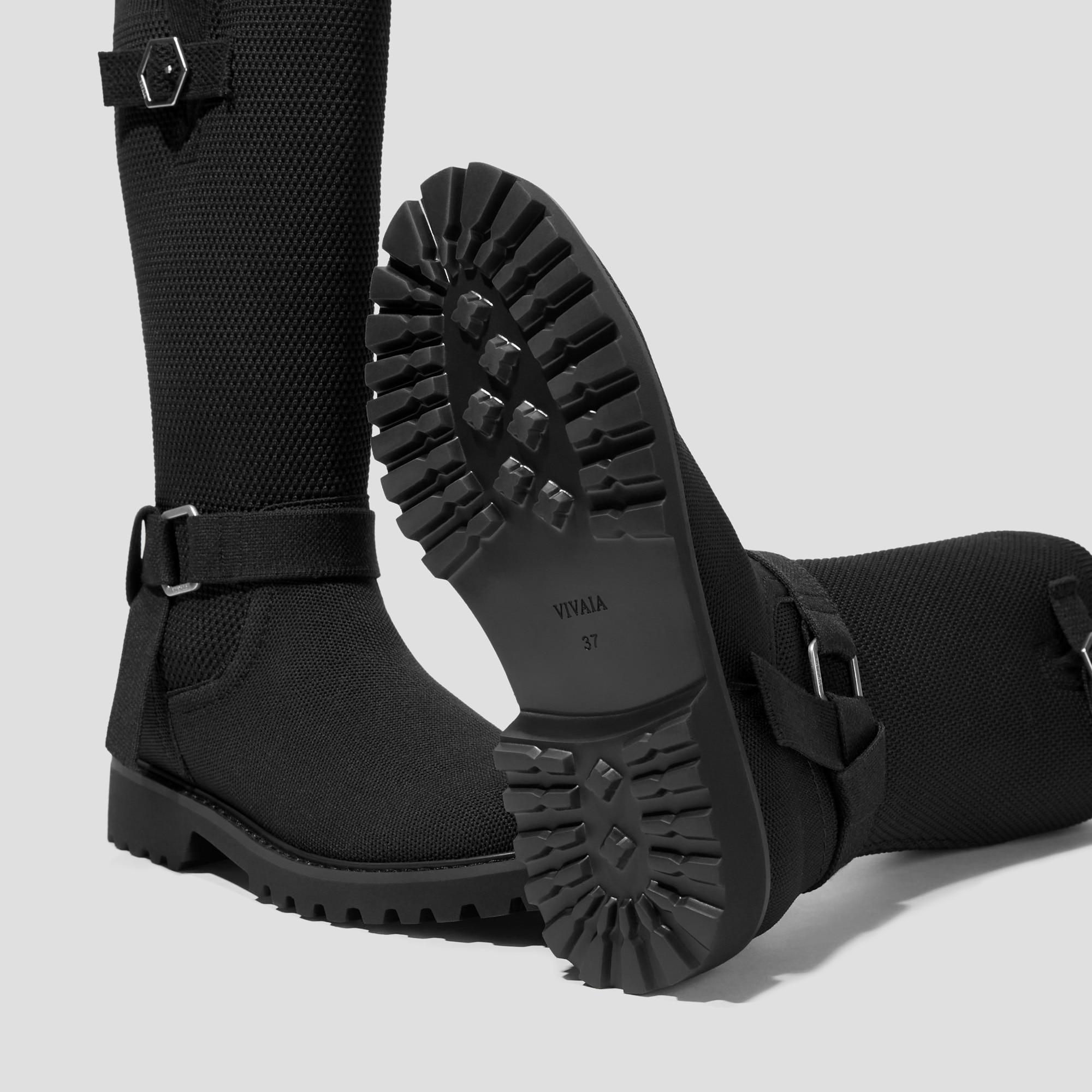 Round-Toe Mid-Calf Biker Boots (Faith) Product Image