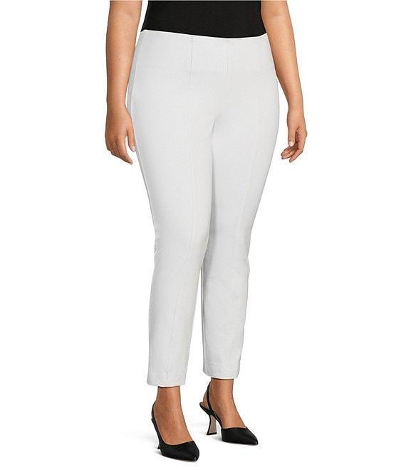 Slim Factor by Investments Plus Size Ponte Knit No-Waist Ankle Pants Product Image
