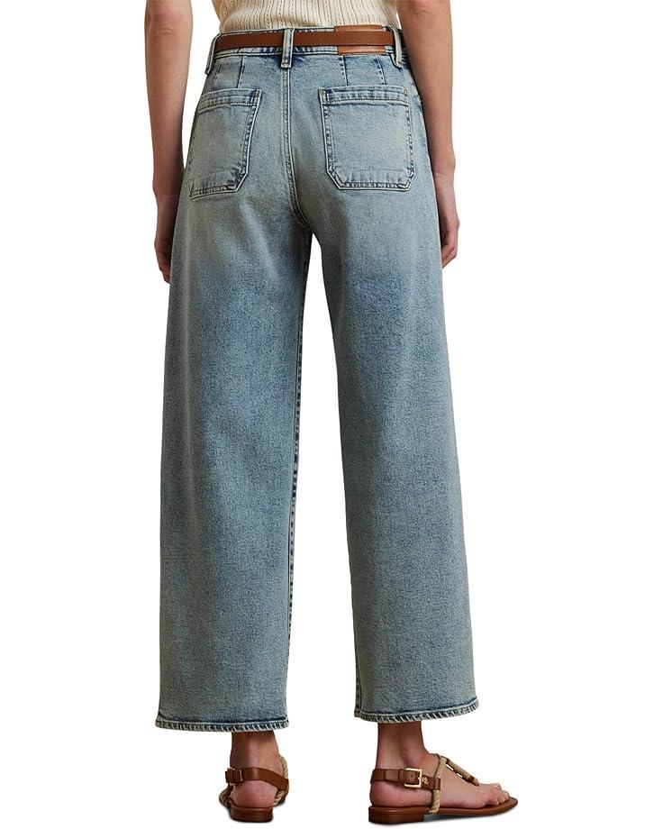 Women's Lauren Ralph Lauren Petite High-Rise Wide-Leg Cropped Jeans Product Image