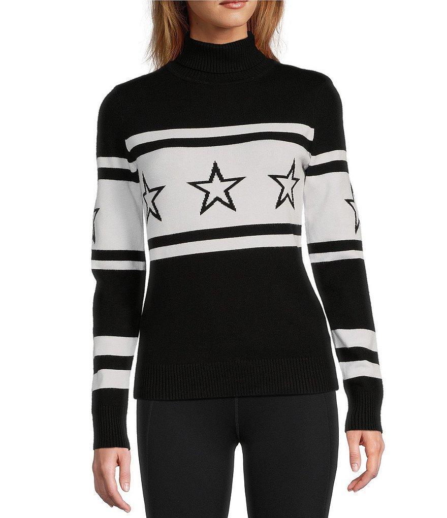 Antonio Melani Active Stars Ribbed Knit Turtleneck Long Sleeve Sweater Product Image
