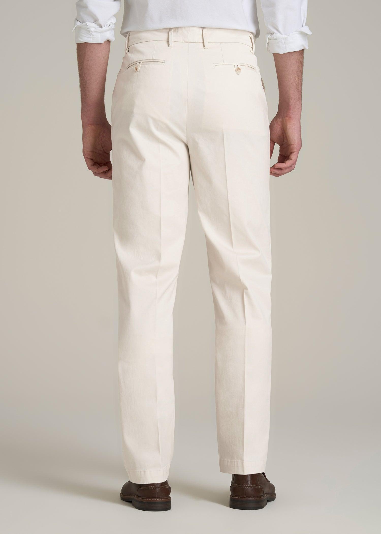Refined Chinos for Tall Men in Antique White Product Image