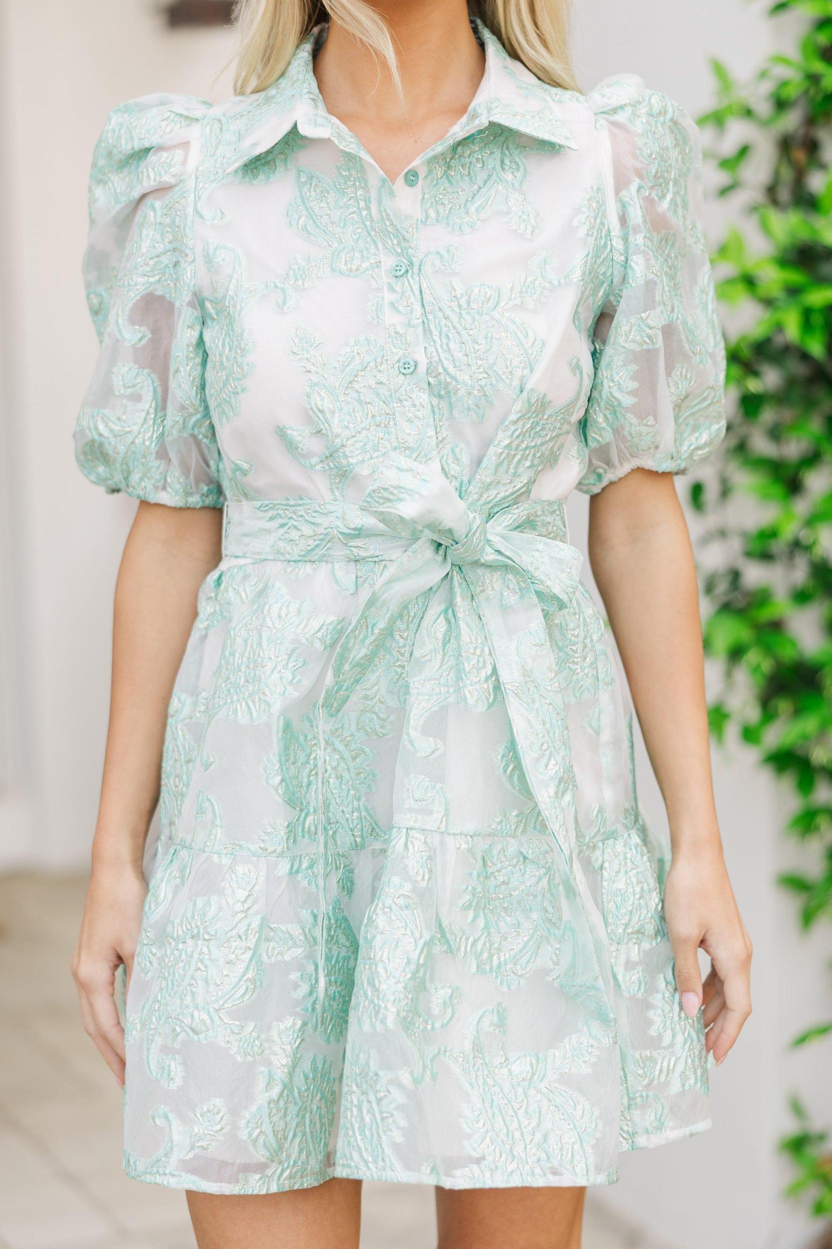 Like Your Style Mint Green Floral Dress Female Product Image