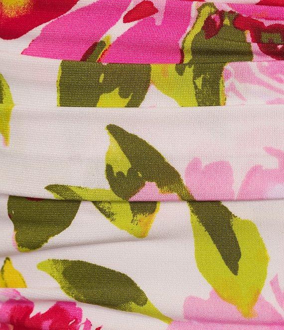Honey and Rosie Strapless Floral Print Shirred Midi Dress Product Image