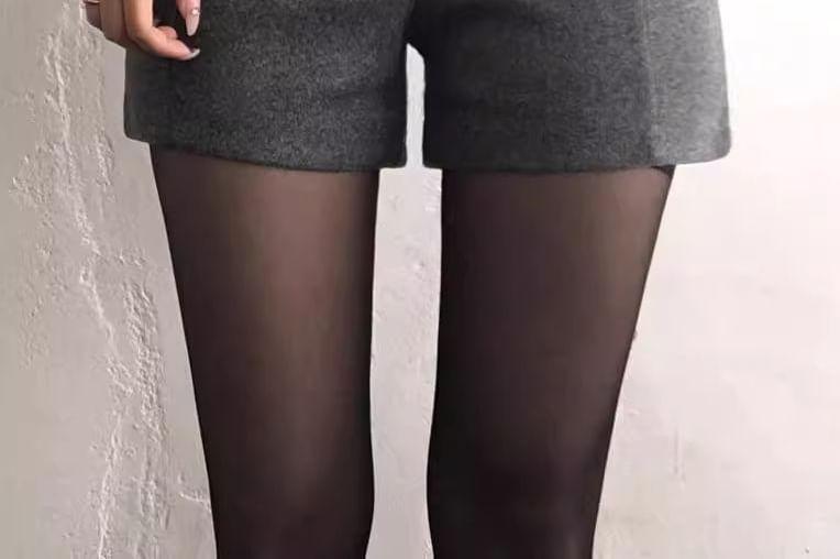 High Waist Plain Shorts Product Image