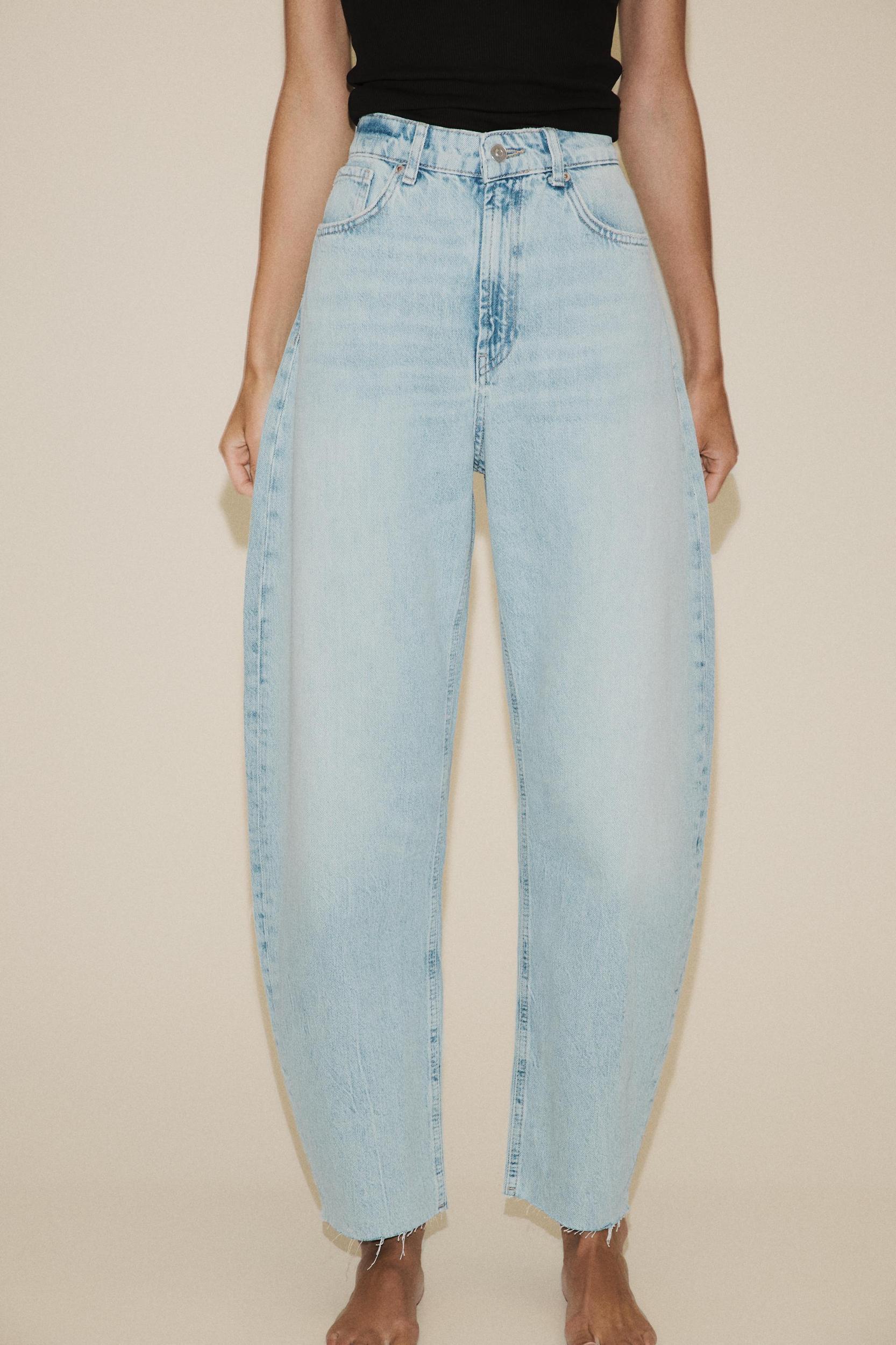 HIGH-WAIST TRF BARREL JEANS Product Image