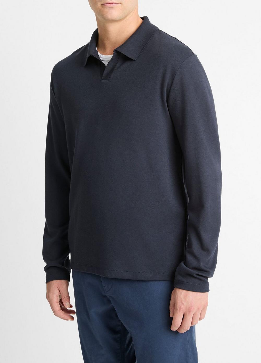 Mens Milano Pima Cotton-Blend Johnny-Collar Shirt, Bone, Size XL Vince Product Image