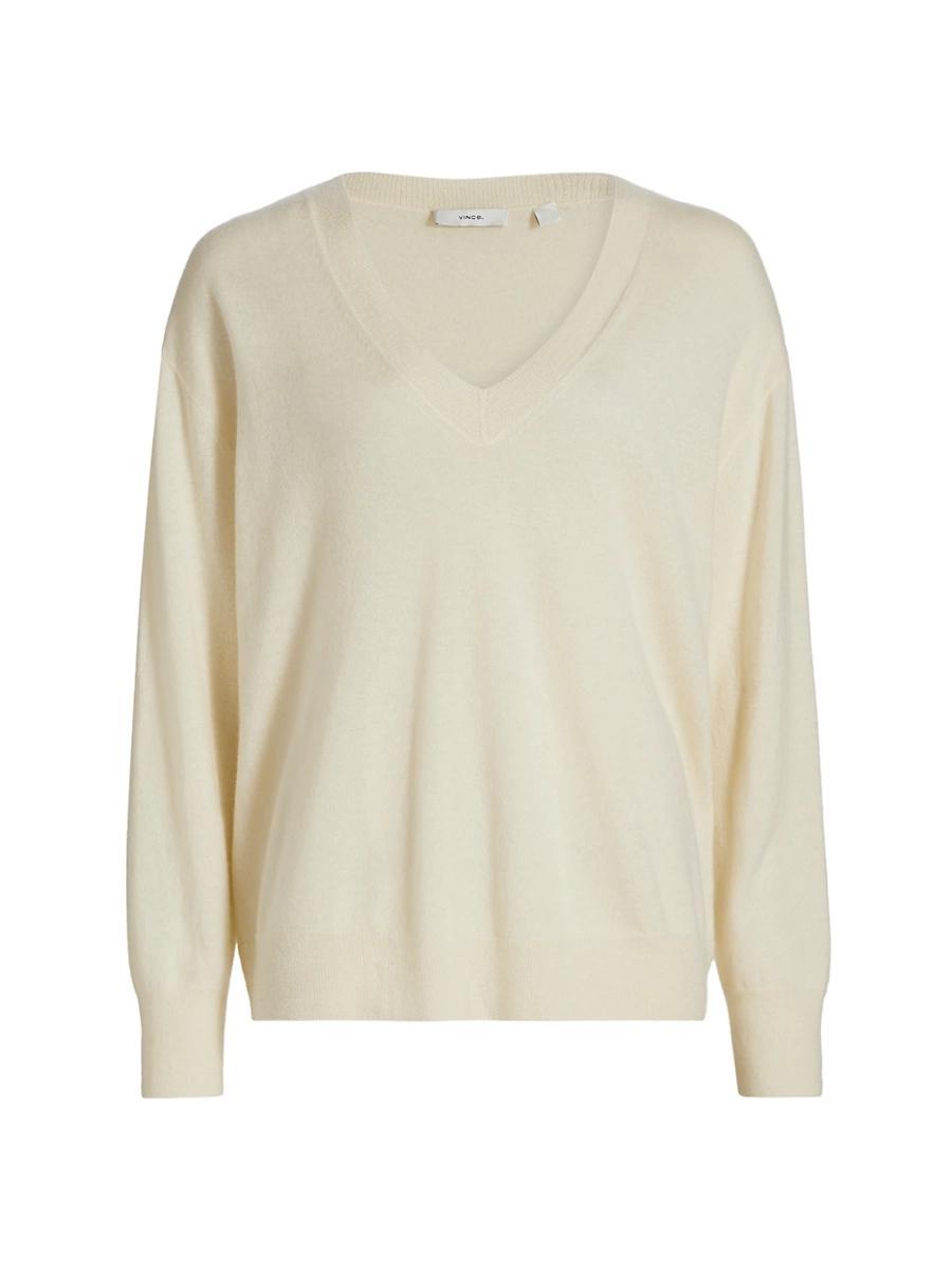 Womens V-Neck Cashmere-Silk Sweater Product Image