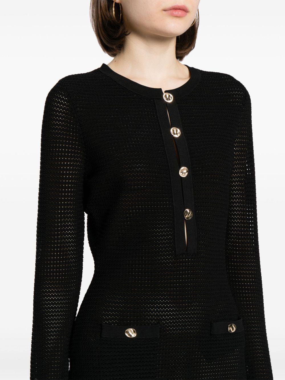Knitted Mini Dress In Black Product Image