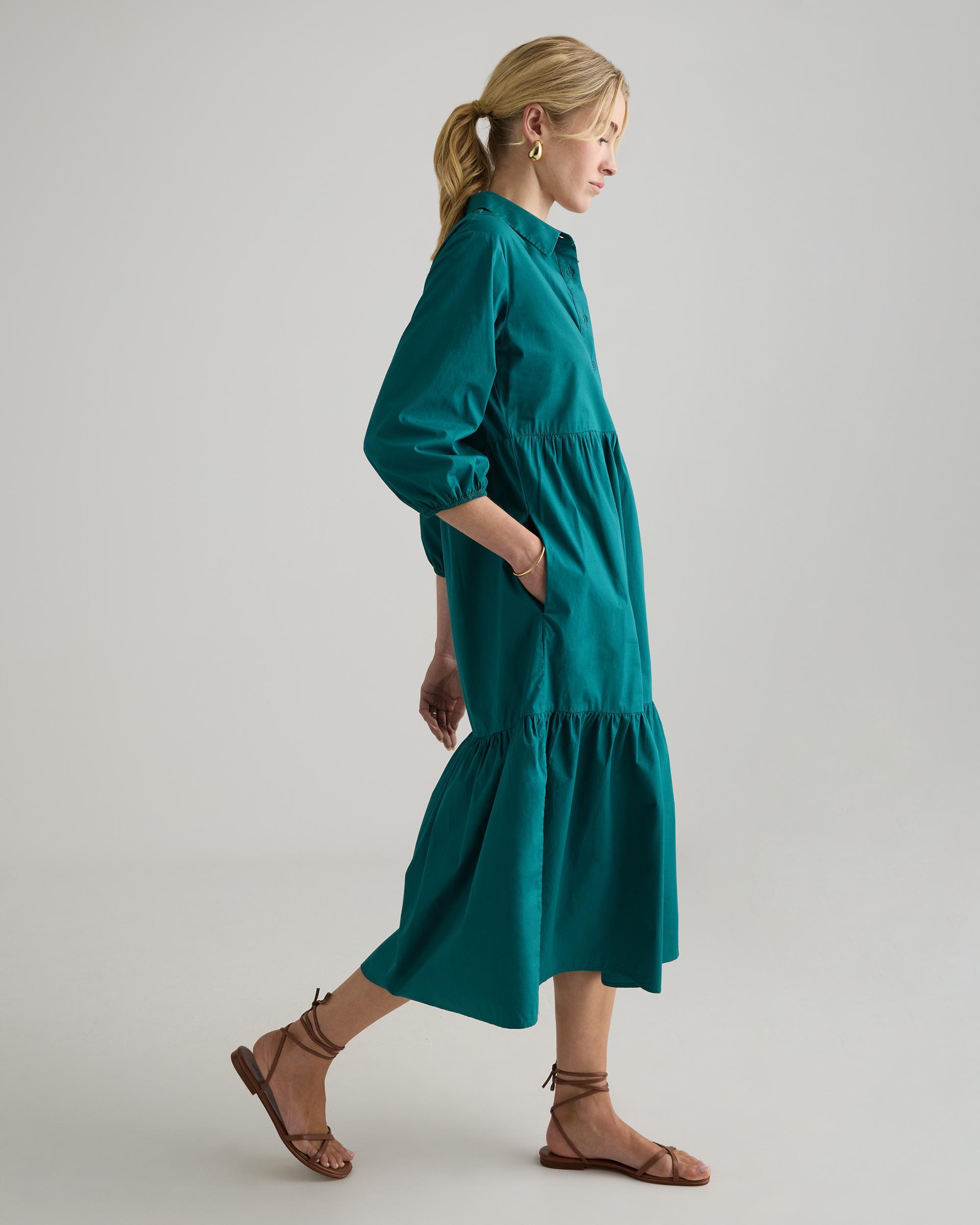 Quince | Women's Poplin Midi Tunic Dress Organic Cotton Product Image