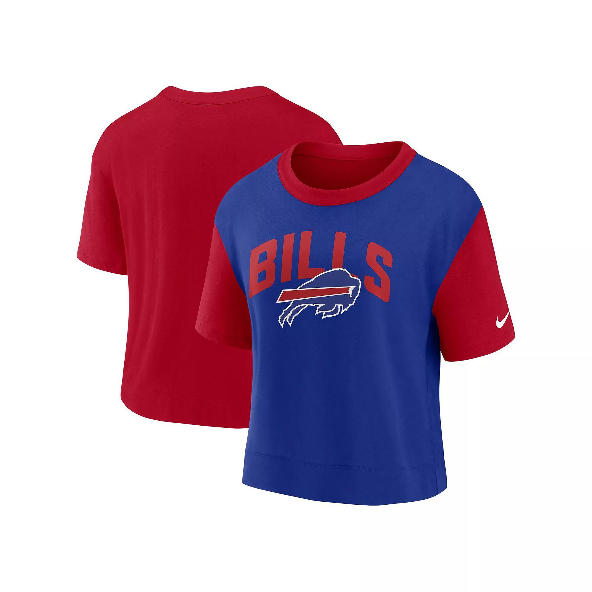 Women's Nike Red/Royal Buffalo Bills High Hip Fashion T-Shirt, Size: Large Product Image