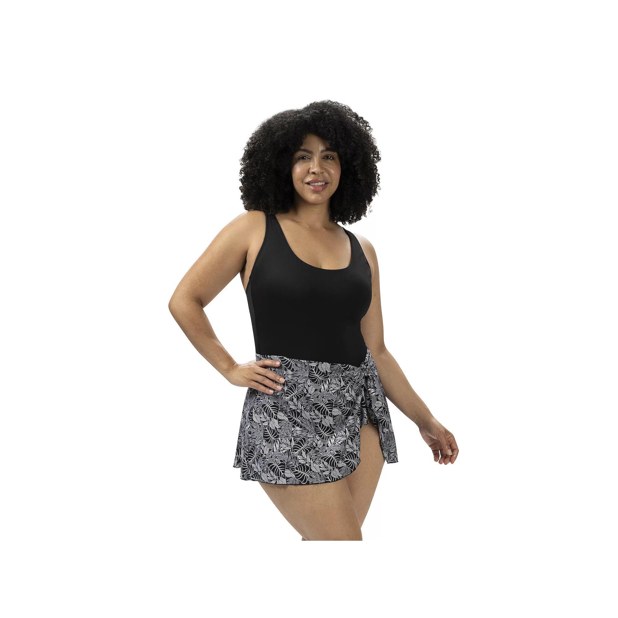 Women's Dolfin Aquashape Flare Swimdress, Size: 12, Black Product Image