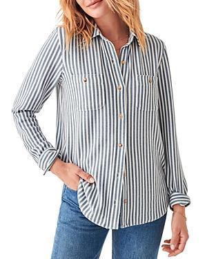 Faherty Legend Sweater Shirt (Tannin Stripe) Women's Clothing Product Image