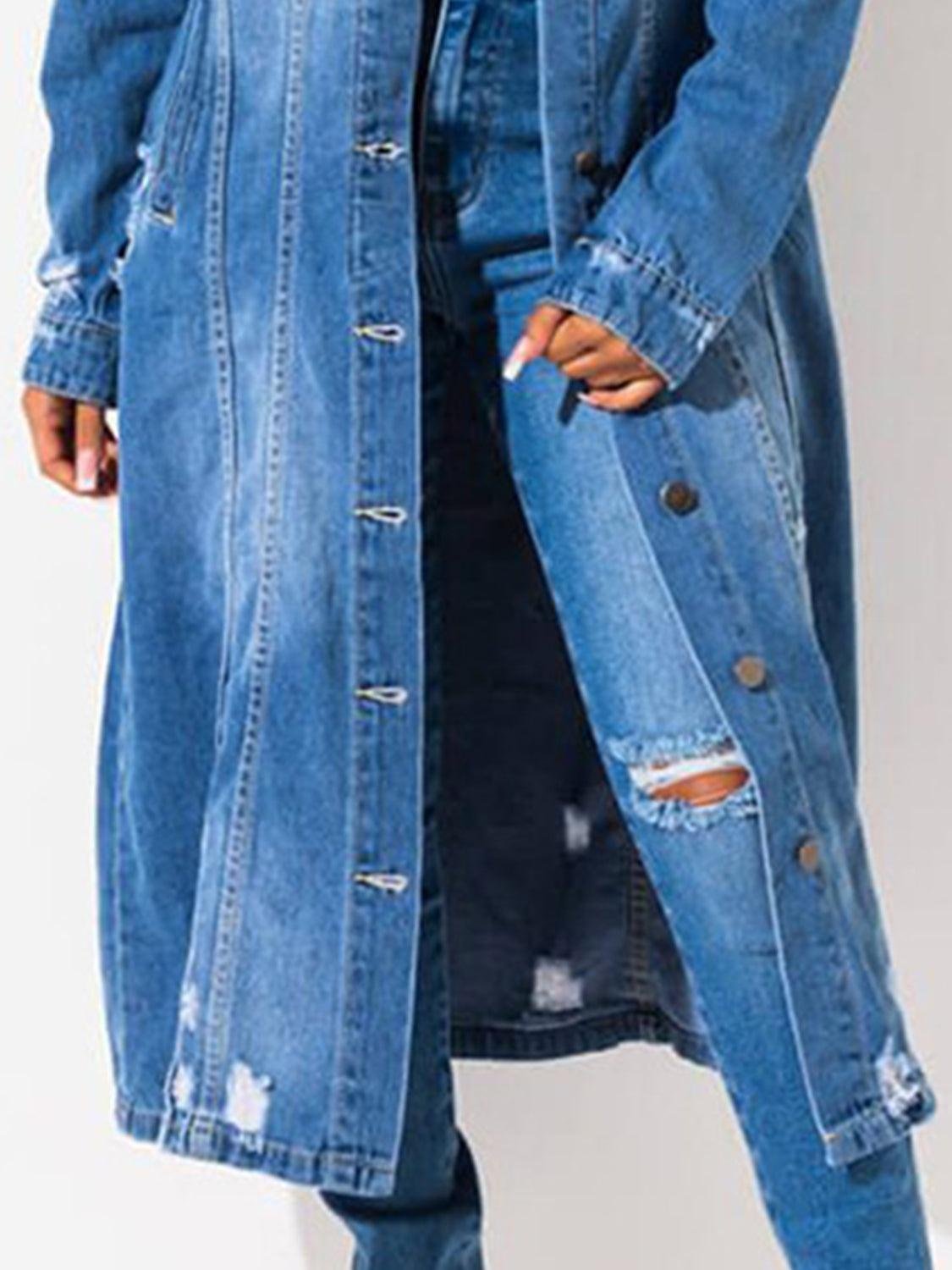 Parker Long Sleeve Raw Hem Denim Jacket - ONLINE EXCLUSIVE! Product Image